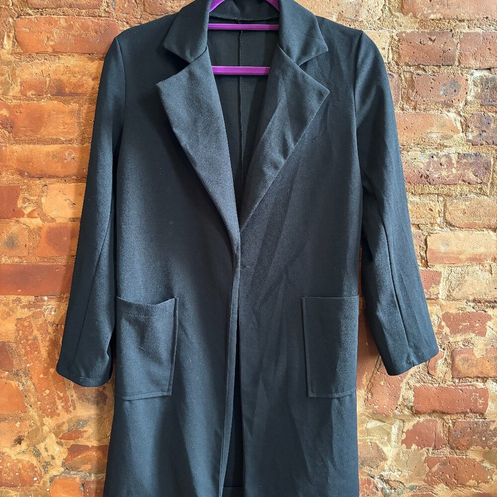 Nasty Gal Casual Long Blazer w/ Cropped Sleeves